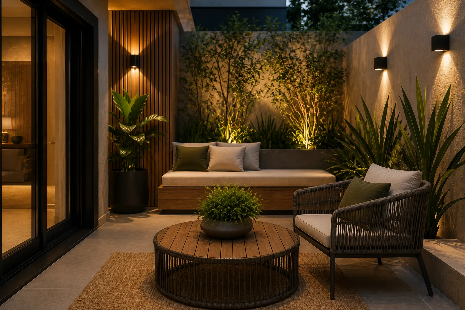 Como Decorar uma Área Externa Pequena com Móveis Sofisticados